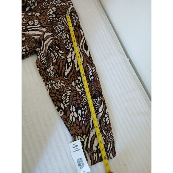 BonWorth Womens XL Button Up Blouse Long Sleeve Brown Black Animal Print Classic - Picture 13 of 15